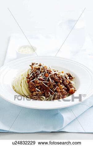 Close up of plate of spaghetti bolognese View Large Photo Image Stock Photo - Close up of plate of spaghetti bolognese. Fotosearch