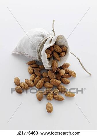Close up of sack of almonds View Large Photo Image Stock Image - Close up of sack of almonds. Fotosearch