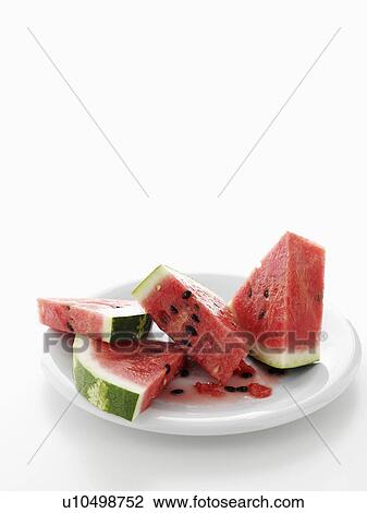 Stock Image - Close up of watermelon slices. Fotosearch