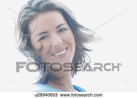 Close up of womans smiling face View Large Photo Image Stock Image - Close up of womans smiling face. Fotosearch