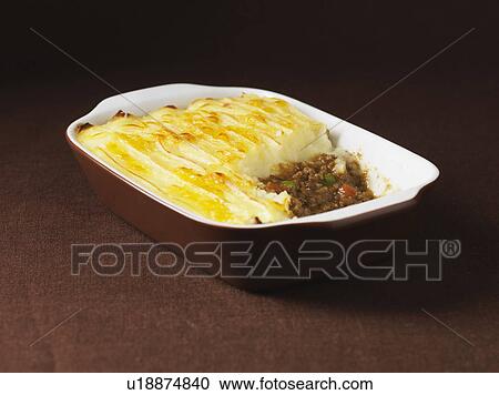 Dish of cottage pie with beef View Large Photo Image Stock Image - Dish of cottage pie with beef. Fotosearch