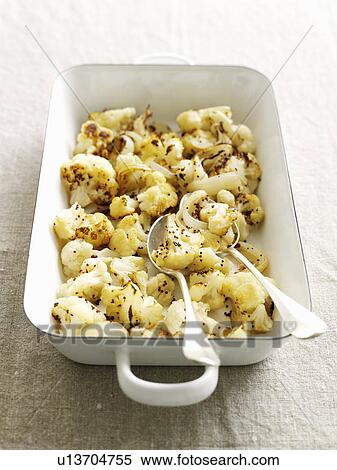 Dish of roasted cauliflower View Large Photo Image Stock Photography - Dish of roasted cauliflower. Fotosearch