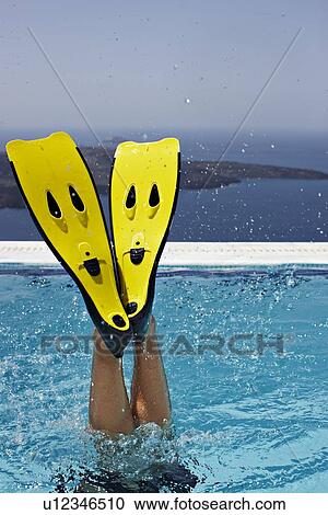 Fins splashing in swimming pool View Large Photo Image Stock Image - Fins splashing in swimming pool. Fotosearch