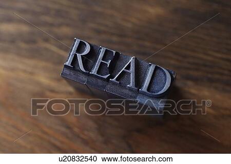 Stock Image - Lead type spelling "read". Fotosearch