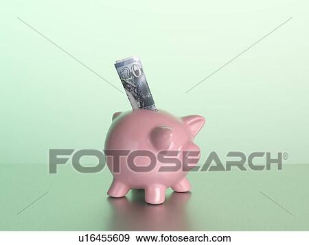 Money sticking out of piggy bank View Large Photo Image Stock Photo - Money sticking out of piggy bank. Fotosearch