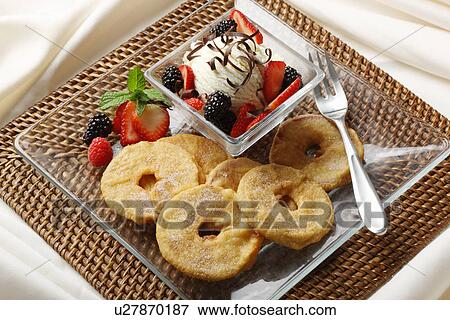 Plate of ice cream and pastries View Large Photo Image Stock Photo - Plate of ice cream and pastries. Fotosearch
