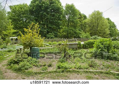 Stock Image - Sustainability garden in rural park. Fotosearch