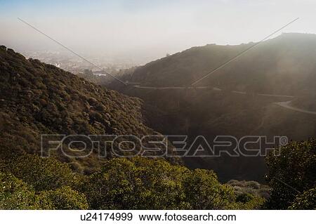 Stock Photo - Aerial view of rural mountain road. Fotosearch