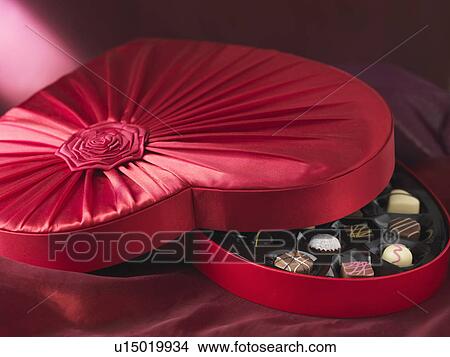 Picture - Chocolates in decorative box. Fotosearch