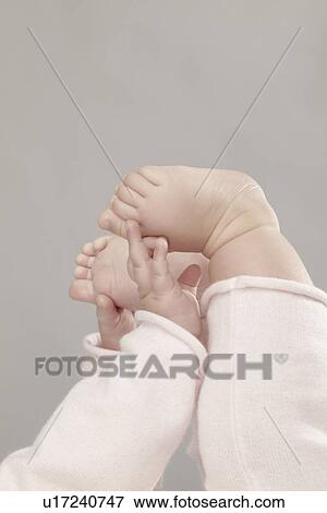 Stock Photo - Close up of babys hands and feet. Fotosearch