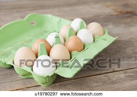 Close up of carton of mixed eggs View Large Photo Image Stock Photo - Close up of carton of mixed eggs. Fotosearch