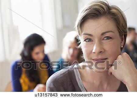 Close up of womans smiling face View Large Photo Image Stock Image - Close up of womans smiling face. Fotosearch