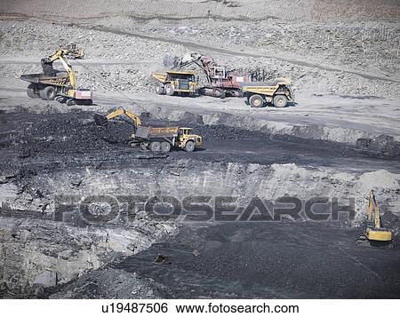 Stock Photograph - Construction work in coal mine. Fotosearch