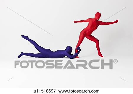 Stock Photo - Couple in bodysuits posing together. Fotosearch