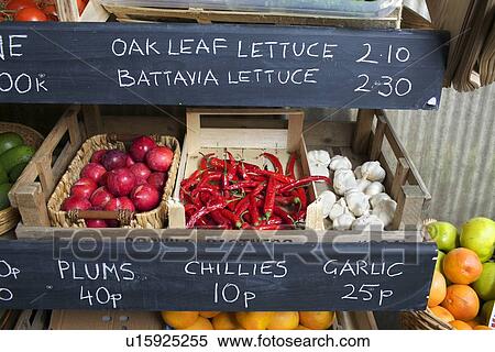 Stock Photography - Crates of produce for sale. Fotosearch