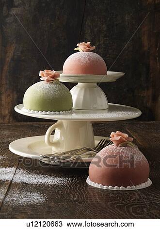 Decorated cakes on serving tray View Large Photo Image Stock Image - Decorated cakes on serving tray. Fotosearch