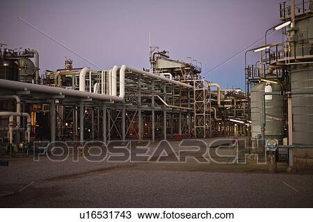 Stock Image - Infrastructure of oil refinery. Fotosearch