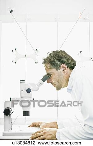Scientist using microscope in lab View Large Photo Image Stock Image - Scientist using microscope in lab. Fotosearch