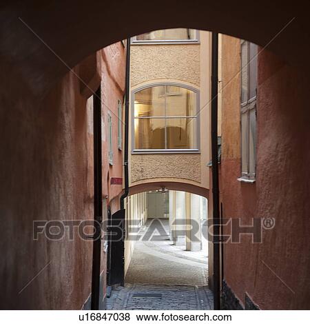 Archway in an alley, Gamla Stan, Stockholm, Sweden View Large Photo Image Stock Photo - Archway in an alley, Gamla Stan, Stockholm, Sweden. Fotosearch