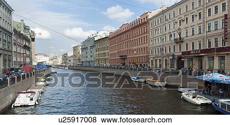 Boats in the Moyka River, St. Petersburg, Russia View Large Photo Image Stock Photo - Boats in the Moyka River, St. Petersburg, Russia. Fotosearch