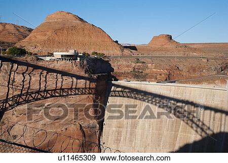 Bridge and Glen Canyon Dam, Lake Powell, Page, Arizona, USA View Large Photo Image Stock Photo - Bridge and Glen Canyon Dam, Lake Powell, Page, Arizona, USA. Fotosearch