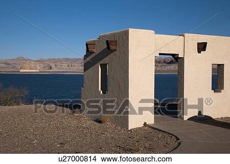 Building at the lakeside, Lake Powell, Arizona-Utah, USA View Large Photo Image Picture - Building at the lakeside, Lake Powell, Arizona-Utah, USA. Fotosearch