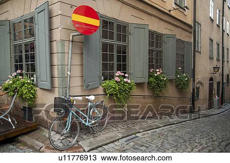 Buildings along an alley, Gamla Stan, Stockholm, Sweden View Large Photo Image Stock Image - Buildings along an alley, Gamla Stan, Stockholm, Sweden. Fotosearch
