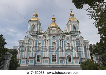 Stock Photo - Buildings at the waterfront, Moyka River, St. Petersburg, Russia. Fotosearch