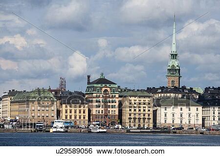 Buildings at the waterfront, Stockholm, Sweden View Large Photo Image Stock Photograph - Buildings at the waterfront, Stockholm, Sweden. Fotosearch