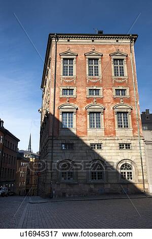 Stock Photo - Buildings in a city, Gamla Stan, Stockholm, Sweden. Fotosearch