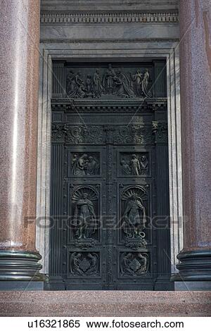 Stock Photography - Carved door of the Saint Isaac's Cathedral, St. Isaac's Square, St. Petersburg, Russia. Fotosearch