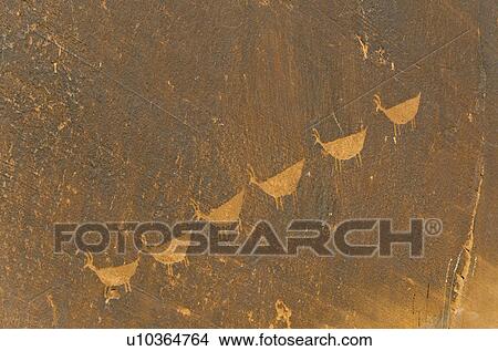 Picture - Cave painting on a rock, Glen Canyon National Recreation Area, Arizona-Utah, USA. Fotosearch