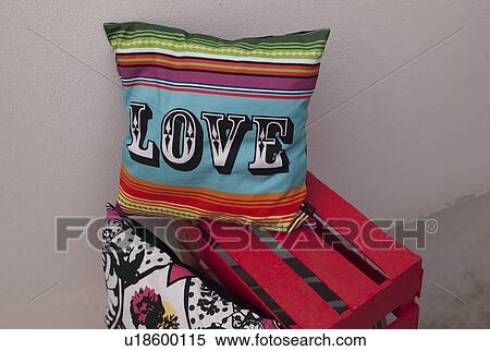 Close-up of a cushion with word 'Love' printed on it, Sayulita, Nayarit, Mexico View Large Photo Image Stock Photography - Close-up of a cushion with word 'Love' printed on it, Sayulita, Nayarit, Mexico. Fotosearch