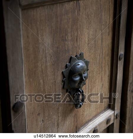 Picture - Close-up of a door knocker, Sayulita, Nayarit, Mexico. Fotosearch