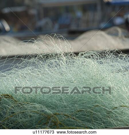 Stock Image - Close-up of a fishing net, Sayulita, Nayarit, Mexico. Fotosearch
