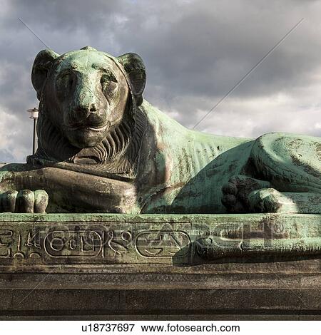 Close-up of a lion statue, Stockholm, Sweden View Large Photo Image Stock Photo - Close-up of a lion statue, Stockholm, Sweden. Fotosearch