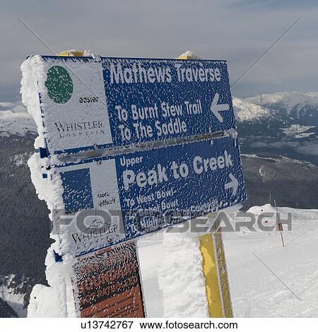Close-up of directional signs with mountains in the background, Whistler, British Columbia, Canada View Large Photo Image Stock Photo - Close-up of directional signs with mountains in the background, Whistler, British Columbia, Canada. Fotosearch