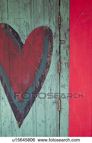 Stock Photograph - Close-up of heart shape on a door, Sayulita, Nayarit, Mexico. Fotosearch
