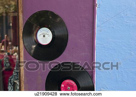 Stock Photo - Close-up of music records, Sayulita, Nayarit, Mexico. Fotosearch