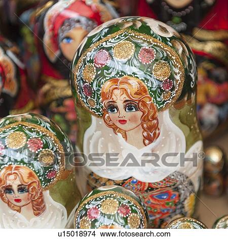 Close-up of Russian nesting dolls at a market stall, St. Petersburg, Russia View Large Photo Image Picture - Close-up of Russian nesting dolls at a market stall, St. Petersburg, Russia. Fotosearch