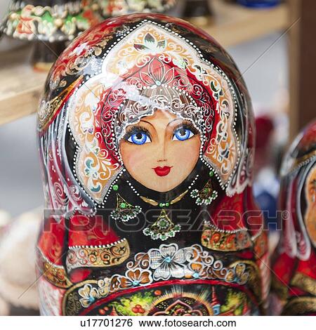 Close-up of Russian nesting dolls at a market stall, St. Petersburg, Russia View Large Photo Image Stock Photograph - Close-up of Russian nesting dolls at a market stall, St. Petersburg, Russia. Fotosearch