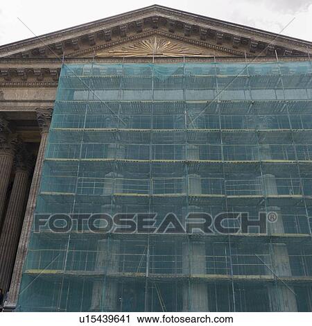 Stock Image - Construction of the Cathedral of Our Lady of Kazan, Kazanskaya, St. Petersburg, Russia. Fotosearch