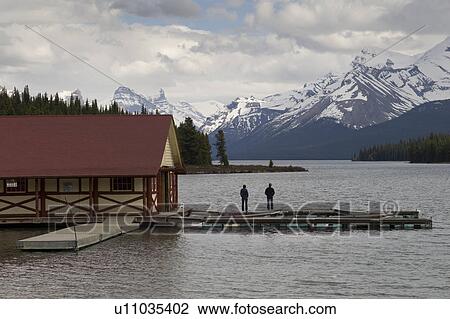 Curly Phillips Boathouse in Maligne Lake, Jasper National Park, Alberta, Canada View Large Photo Image Stock Image - Curly Phillips Boathouse in Maligne Lake, Jasper National Park, Alberta, Canada. Fotosearch