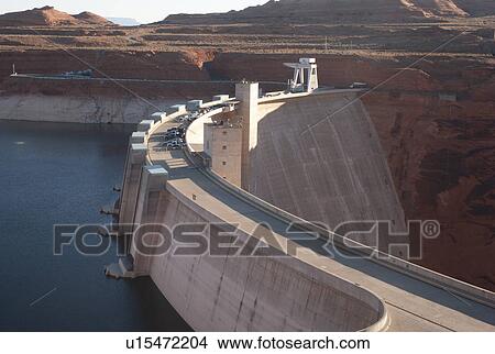 Dam on Lake Powell, Glen Canyon Dam, Arizona-Utah, USA View Large Photo Image Picture - Dam on Lake Powell, Glen Canyon Dam, Arizona-Utah, USA. Fotosearch