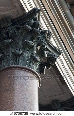 Stock Photo - Detail of a column of the Saint Isaac's Cathedral, St. Isaac's Square, St. Petersburg, Russia. Fotosearch