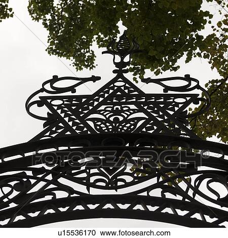 Stock Image - Details of the Star of David at the entrance of the Grand Choral Synagogue, St. Petersburg, Russia. Fotosearch
