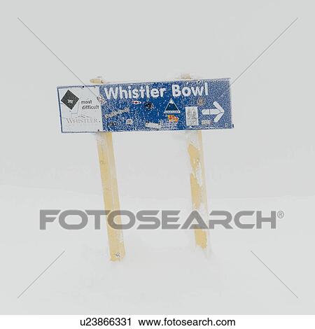 Directional sign in snow, Whistler Mountain, Whistler, British Columbia, Canada View Large Photo Image Stock Image - Directional sign in snow, Whistler Mountain, Whistler, British Columbia, Canada. Fotosearch