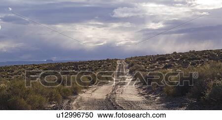 Stock Image - Dirt road passing through a landscape, Amangiri, Canyon Point, Hoodoo Trail, Utah, USA. Fotosearch