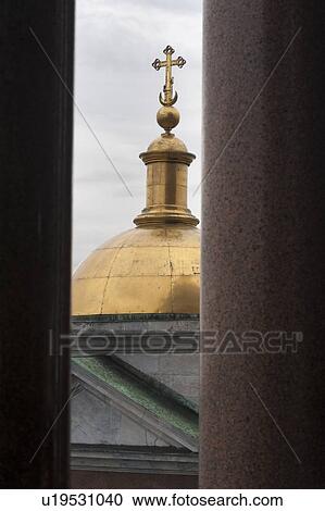 Dome of the Saint Isaac's Cathedral viewed through columns, St. Isaac's Square, St. Petersburg, Russia View Large Photo Image Stock Image - Dome of the Saint Isaac's Cathedral viewed through columns, St. Isaac's Square, St. Petersburg, Russia. Fotosearch
