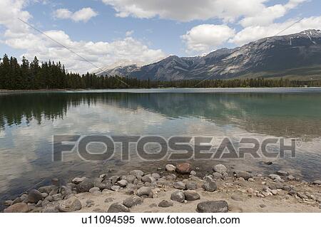 Stock Photography - Edith Lake, Jasper, Jasper National Park, Alberta, Canada. Fotosearch